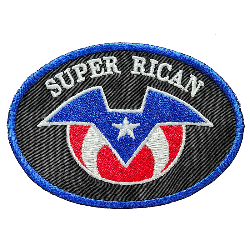 “Super Rican” Puerto Rico Embroidered Patch — 4" or 8"